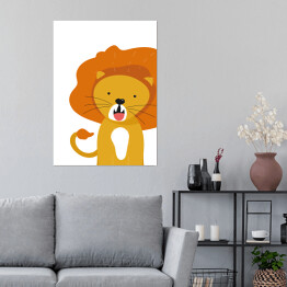 Plakat Wesoły lew - dziecięca dekoracja