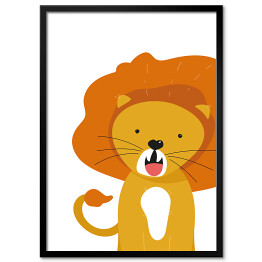 Plakat w ramie Wesoły lew - dziecięca dekoracja