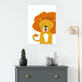 Plakat samoprzylepny Wesoły lew - dziecięca dekoracja