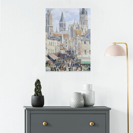 Plakat samoprzylepny Camille Pissarro Rynek Rouen. Reprodukcja