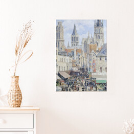 Plakat samoprzylepny Camille Pissarro Rynek Rouen. Reprodukcja