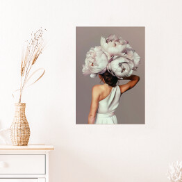 Plakat Dziewczyna w kwiatach i białej sukni