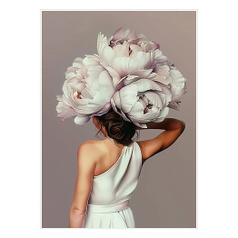 Plakat Dziewczyna w kwiatach i białej sukni
