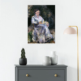 Plakat samoprzylepny Camille Pissarro Julie Pissarro w ogrodzie. Reprodukcja