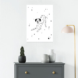 Plakat Radosny dalmatyńczyk - minimalistyczna ilustracja