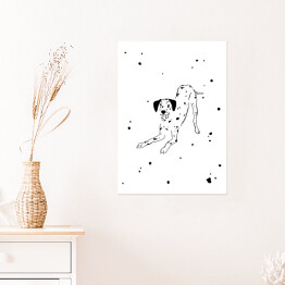 Plakat samoprzylepny Radosny dalmatyńczyk - minimalistyczna ilustracja