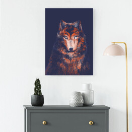 Obraz na płótnie Wilk na ciemnym tle - ilustracja