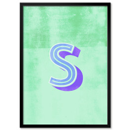 Plakat w ramie Kolorowe litery z efektem 3D - "S"
