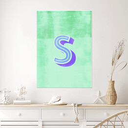 Plakat samoprzylepny Kolorowe litery z efektem 3D - "S"