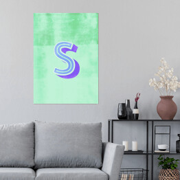 Plakat samoprzylepny Kolorowe litery z efektem 3D - "S"