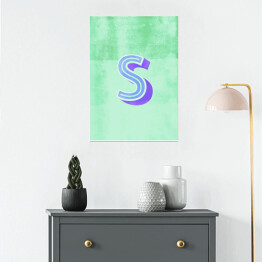 Plakat Kolorowe litery z efektem 3D - "S"