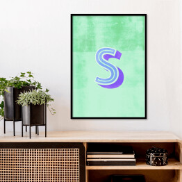 Plakat w ramie Kolorowe litery z efektem 3D - "S"