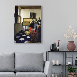 Obraz na płótnie Jan Vermeer Lekcja muzyki Reprodukcja