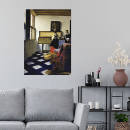 Plakat Jan Vermeer Lekcja muzyki Reprodukcja