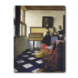 Obraz na płótnie Jan Vermeer Lekcja muzyki Reprodukcja