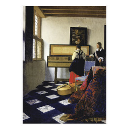 Plakat samoprzylepny Jan Vermeer Lekcja muzyki Reprodukcja