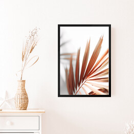 Obraz w ramie Beżowy liść palmy 