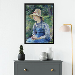 Obraz w ramie Camille Pissarro Dziewczyna w słomianym kapeluszu. Reprodukcja