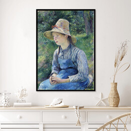 Plakat w ramie Camille Pissarro Dziewczyna w słomianym kapeluszu. Reprodukcja