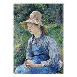 Plakat Camille Pissarro Dziewczyna w słomianym kapeluszu. Reprodukcja