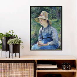 Plakat w ramie Camille Pissarro Dziewczyna w słomianym kapeluszu. Reprodukcja