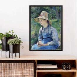 Obraz w ramie Camille Pissarro Dziewczyna w słomianym kapeluszu. Reprodukcja