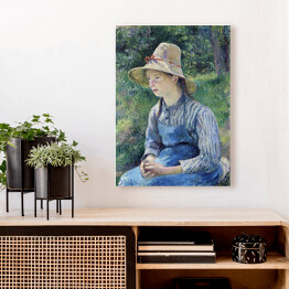 Obraz na płótnie Camille Pissarro Dziewczyna w słomianym kapeluszu. Reprodukcja