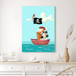 Obraz klasyczny Nad wodą - pirat w łodzi