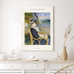 Auguste Renoir "Kobieta siedząca nad morzem" - reprodukcja z napisem. Plakat z passe partout
