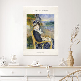 Auguste Renoir "Kobieta siedząca nad morzem" - reprodukcja z napisem. Plakat z passe partout