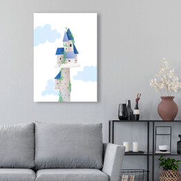 Obraz na płótnie Bajkowy śliczny zamek wśród chmur