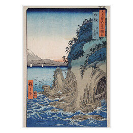 Plakat samoprzylepny Utugawa Hiroshige Entrance to the Cave at Enoshima Island in Sagami Province. Number 15. Reprodukcja obrazu