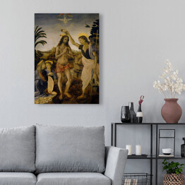 Obraz klasyczny Leonardo da VInci Chrzest Chrystusa Reprodukcja obrazu