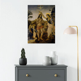 Plakat Leonardo da VInci Chrzest Chrystusa Reprodukcja obrazu