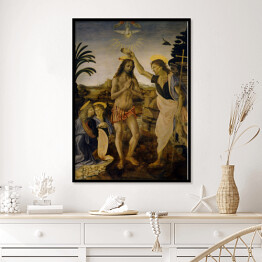 Plakat w ramie Leonardo da VInci Chrzest Chrystusa Reprodukcja obrazu