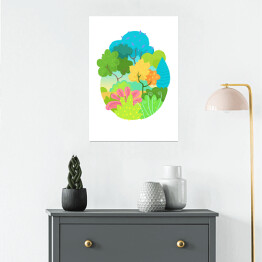 Plakat samoprzylepny Ilustracja - wiosenny las