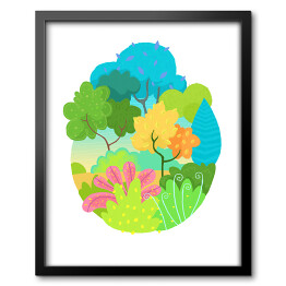 Obraz w ramie Ilustracja - wiosenny las