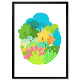 Plakat w ramie Ilustracja - wiosenny las