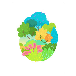 Plakat samoprzylepny Ilustracja - wiosenny las