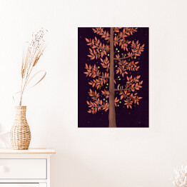 Plakat Brązowe drzewo - ilustracja