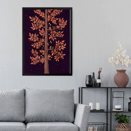 Obraz w ramie Brązowe drzewo - ilustracja