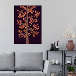 Plakat Brązowe drzewo - ilustracja