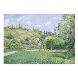 Plakat samoprzylepny Camille Pissarro. Pasterz na Valhermeil, Auvers-sur-Oise. Reprodukcja