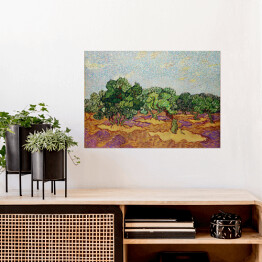Plakat samoprzylepny Vincent van Gogh Drzewa oliwne. Reprodukcja