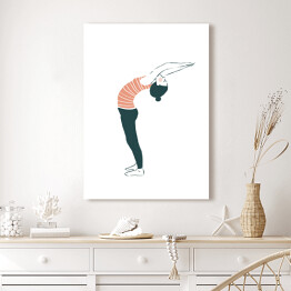 Obraz klasyczny Kobieta ćwicząca jogę - ilustracja na jasnym tle