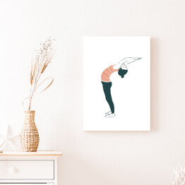 Obraz klasyczny Kobieta ćwicząca jogę - ilustracja na jasnym tle