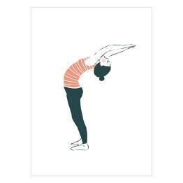 Plakat samoprzylepny Kobieta ćwicząca jogę - ilustracja na jasnym tle