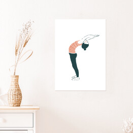 Plakat Kobieta ćwicząca jogę - ilustracja na jasnym tle