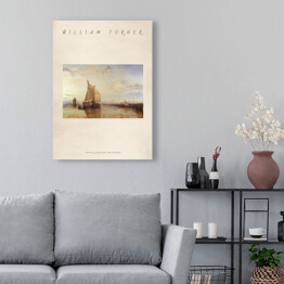Obraz na płótnie William Turner "Dryfująca łódź Dort z Rotterdamu" - reprodukcja z napisem. Plakat z passe partout