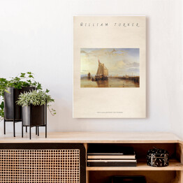 Obraz klasyczny William Turner "Dryfująca łódź Dort z Rotterdamu" - reprodukcja z napisem. Plakat z passe partout